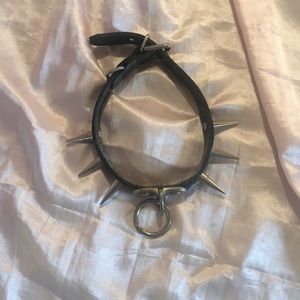 Heavy spiked leather goth collar/choker